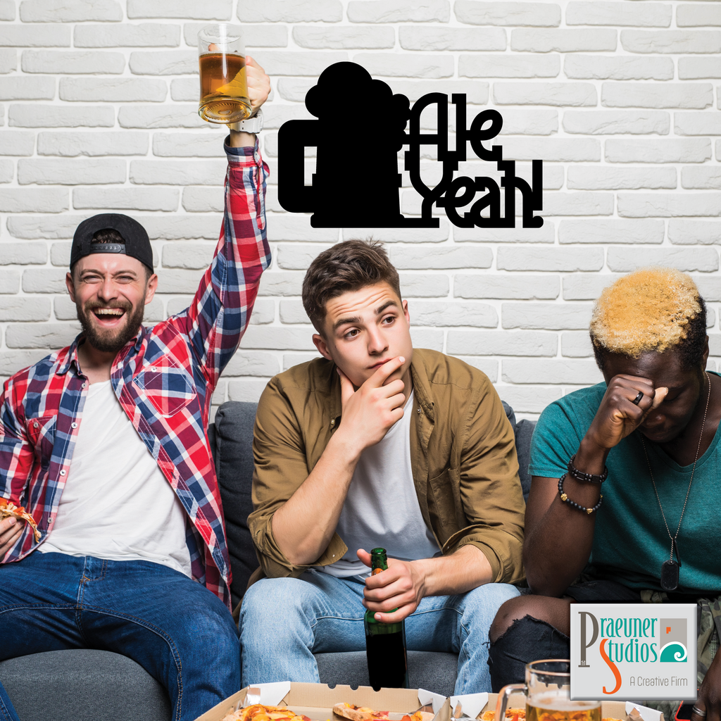 Ale Yeah CNC / Laser Cut File Sign Pattern in multiple formats | Single or multi layer design for the beer, microbrew, or ale lover.