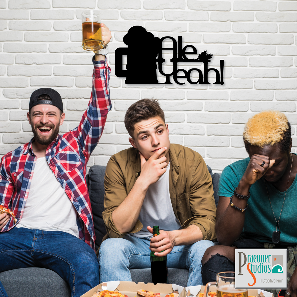 Ale Yeah CNC / Laser Cut File Sign Pattern in multiple formats | Single or multi layer design for the beer, microbrew, or ale lover.