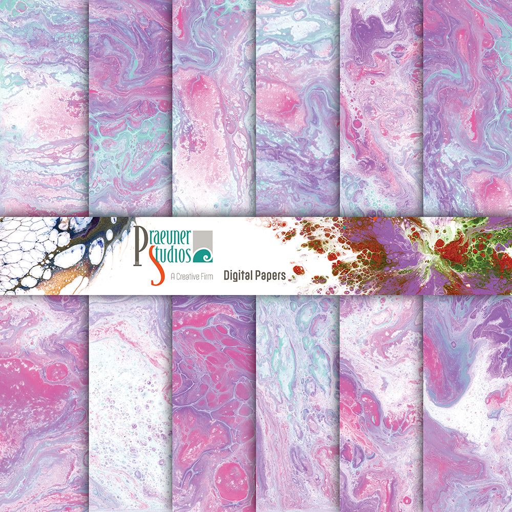 Marble Paper - Pink_Purple_Teal