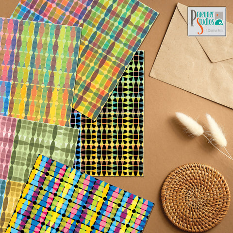 Digital Paper - Oval Pack 1 - Multi Color Rainbow Abstract Scrap Book