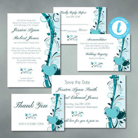 Turquoise Floral Wedding Suite