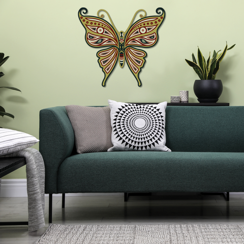 Butterfly Mandala Wall Art CNC Cut File