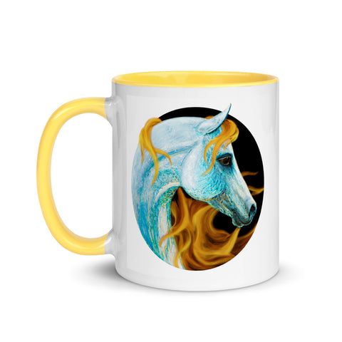 Fire and Ice Horse Head Mug with Color Inside